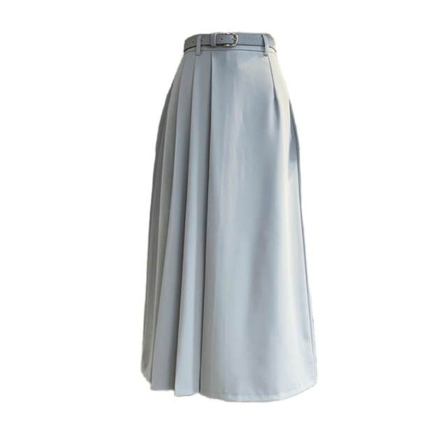 Suit skirt for women mid-length spring and summer high waist A-line large umbrella skirt covering hips to make you look slim in commuting temperament long skirt
