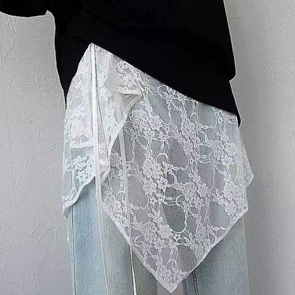 High-end ins lace-up triangle strap hot girl autumn and winter fashion trip with waist towel butt curtain knitted headscarf handmade