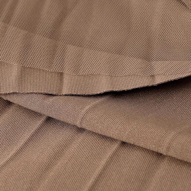 Mesh beaded skirt for women with pleated skirts for high waist mid-length A-line spring and summer two sides of spliced ​​long skirt