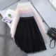 Mesh skirt for women in summer 2025 new thin high-end high-waisted and slim A-line small mid-length pleated skirt