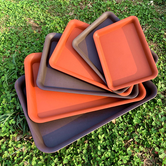 Frosted resin thickened plastic rectangular flower pot tray pot tray water tray base flower tray deepening balcony