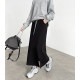Black skirt for women in spring and autumn 2025 new style slimming hips and hips covering one-step long skirt with slit straight long sweat skirt