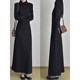 High-end small black long-sleeved dress for women 2025 new Korean dress with long skirt late autumn early winter