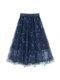 2024 spring new heavy industry mid-skirt gauze skirt mesh skirt skirt women half-body A-line gauze skirt women high waist look slim