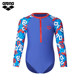 arena Arena girls one-piece triangle long-sleeved sun protection swimsuit cute printed comfortable children's swimsuit