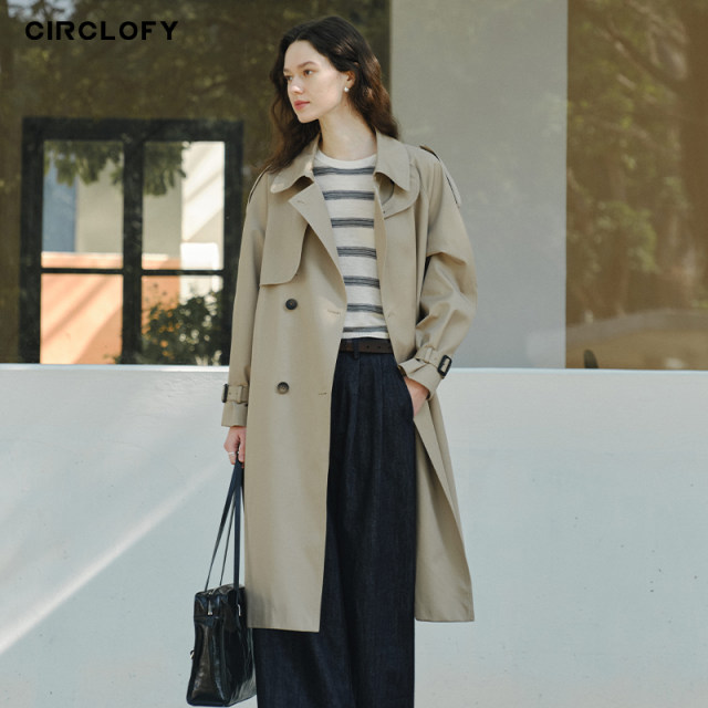 CIRCLOFY, high-end, simple and deconstructed, casual and versatile mid-length windbreaker jacket jacket