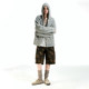 Beaster facial embroidery pattern hooded knitted cardigan male autumn new loose retro sweater outer
