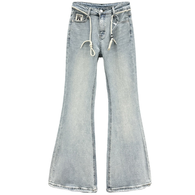 Simple and fashionable flared jeans for women 2025 new spring outfit high-waisted slim versatile nifty trousers