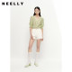 NEELLY Nali Shopping Mall same temperament v-neck shirt for women puff sleeves sweet and light five-point sleeve top summer
