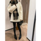 Love Devil Fish Gray V-neck Long Sleeve Lazy Style Sweater Women's 2024 Winter New Loose Casual Top