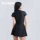 TOSWIM skirt conjoined swimsuit female summer swimwear high -waisted swimwear swimwear showing thin covered sunscreen vacation
