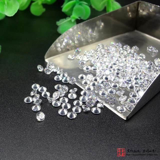 5A round white zircon bare stone crushed diamond inlay pointed bottom diamond replenishment jewelry micro-set wax inlay micro-set CZ transparent stone