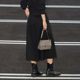 sdeer San Dior 2025 elegant high waist lace-up pleated A-line umbrella skirt S24181104