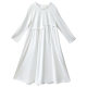 Reminiscing the old spring knitted dress for women long sleeves 2025 new white long skirt early spring pure cotton skirt