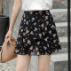 Printed fishtail skirt for women 2024 new summer Korean version irregular ruffled short skirt pleated skirt skirt skirt

