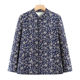 Winter clothing for the elderly, women's cotton-padded clothing, mother's clothing, velvet thickened stand-up collar coat, grandma's warm casual floral small cotton-padded coat