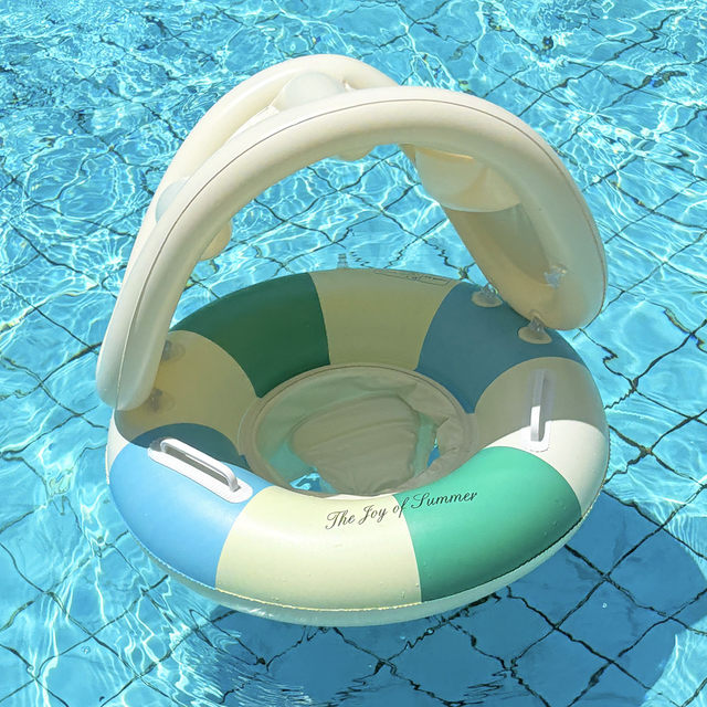 New sunshade children swimming ring baby sitting circle boy and girl children swimming ring Nordic style ins retro parent-child