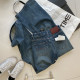 Four -sided bombs embroidered pocket high waist wide -leg flared pants female autumn loose and versatile thin mopped straight tube micro -jeans
