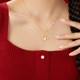 China Gold Yangchuang Hetian Jade Snake Plate Rabbit Necklace Women's Sterling Silver Pendant Birthday Mother's Day Gift for Mom