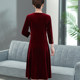 Mother's Spring and Autumn Temperament Women's Large Size Cheongsam Improved High-End Wedding Gold Velvet Mid-Length Dress