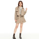 GW large-size women's lapel jacket jacket high-waisted spliced ​​pleated skirt 2025 autumn new slightly fat mm loose suit
