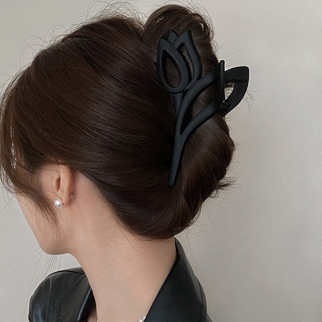 Tulip Flower Clip Women's High-end Temperament Hair Volume Clip Headdress Large Shark Clip High-end Exquisite Hair Clip