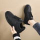 Black sneakers for women spring and autumn waterproof non-slip leather work shoes for a long time without tired feet kitchen shoes large size 41-43