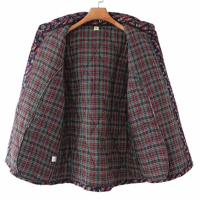 Middle-aged and elderly mothers floral cotton-padded jacket, short-sleeved vest coat, large size stand-collar cotton coat, autumn and winter grandma outfit, old lady cotton coat