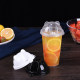 Mingxing 90 caliber new plastic cup cover disposable milk tea cup panda cover straight cover without baffle cover connected cover