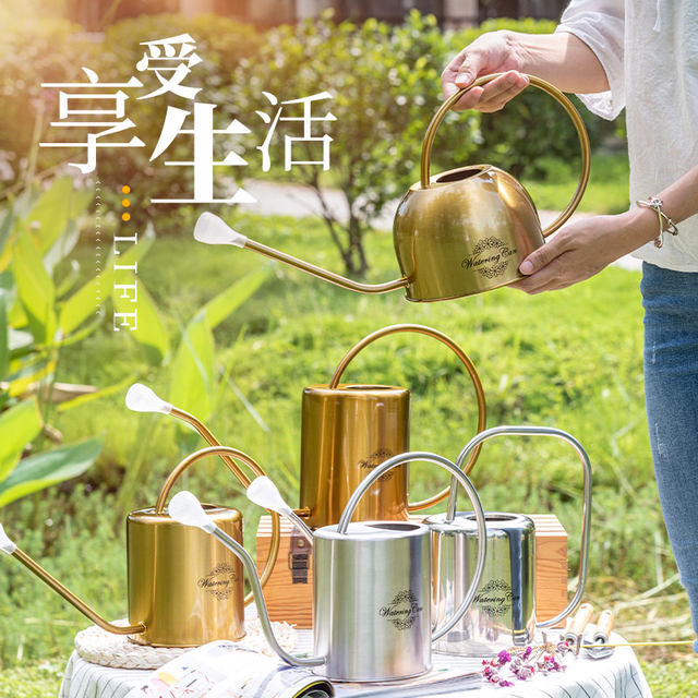 Home Succulent Pot Watering Kettle Creative Long Mouth Drying Bottle Gardening European Sprinkler Bottle Retro Stainless Steel
