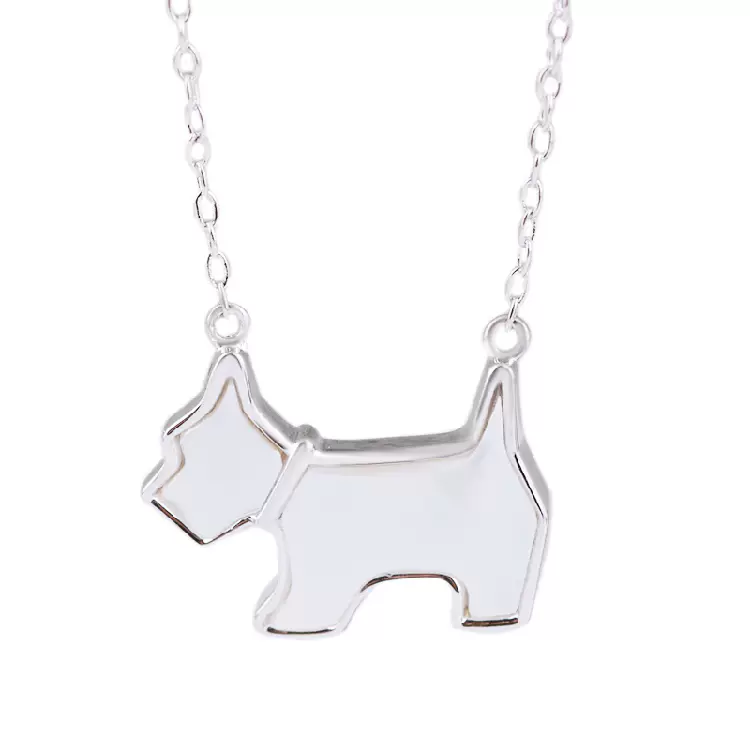 法国正品爱嘉莎s925银母贝贝壳小狗狗爹利犬