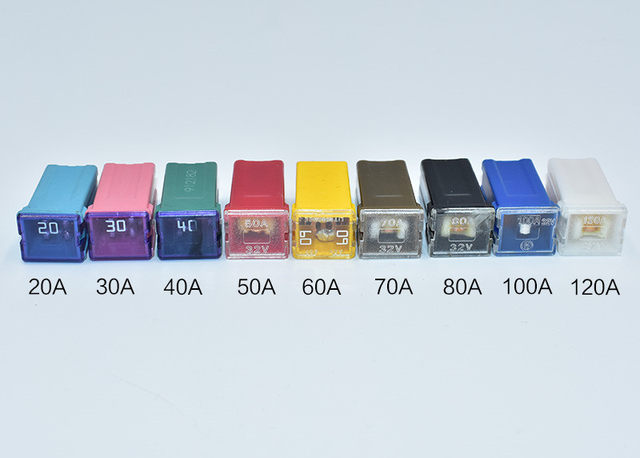 Car square safety piece insert long foot fuse box square cigarette lighter headlight safety piece 20A--120A