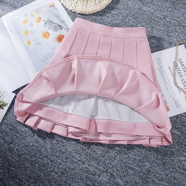Pleated skirt female A -shaped skirt new black loose waist, large size high waist, high waist, thin small short skirt jk
