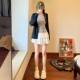 French retro white cake tutu skirt for women in spring and autumn with high-waisted A-line skirt and sweet ballet skirt