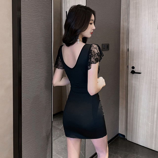 Football Nightclub Women's V -neck Dress Dress Foot Bath SPA Club Saunle Technician Working Server Beauty Health Service