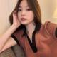 Large size 300jin [Jin is equal to 0.5 kg] V -neck short -sleeved T -shirt female ins in summer slimming, thin and covered short polo collar bottom shirt
