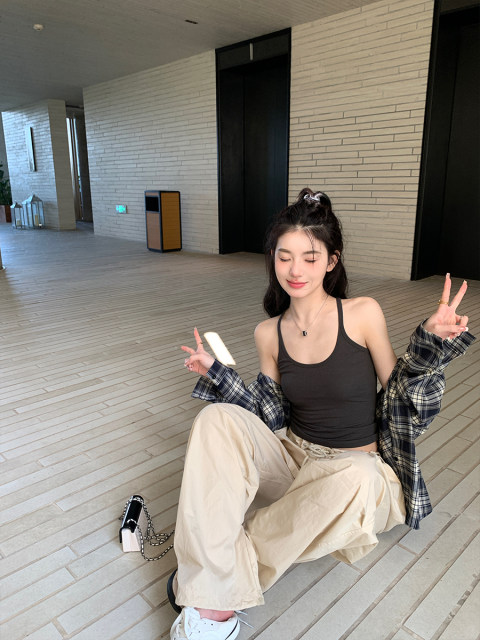 alex stevens strap suspender vest for women in summer with chest cushion high elastic body slim basic versatile American style