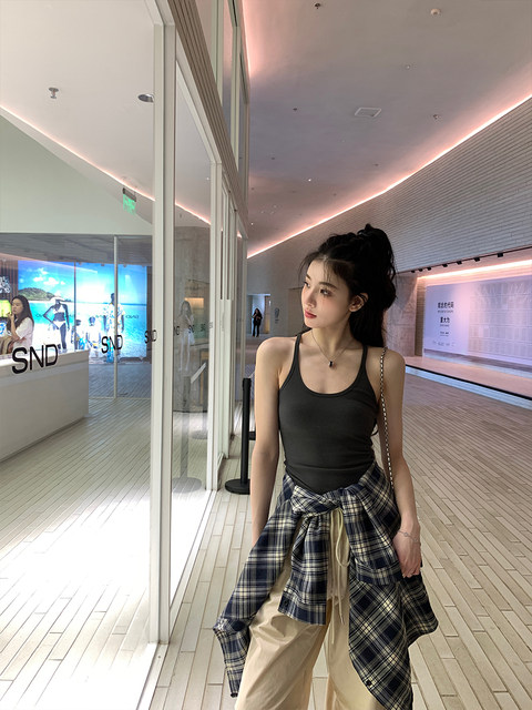 alex stevens strap suspender vest for women in summer with chest cushion high elastic body slim basic versatile American style