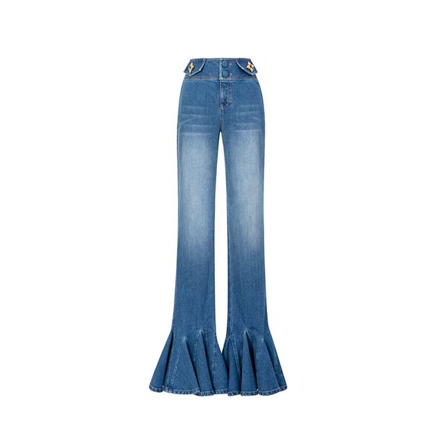 Lefame Lafitem versatile slim tight hippie denim flared pants