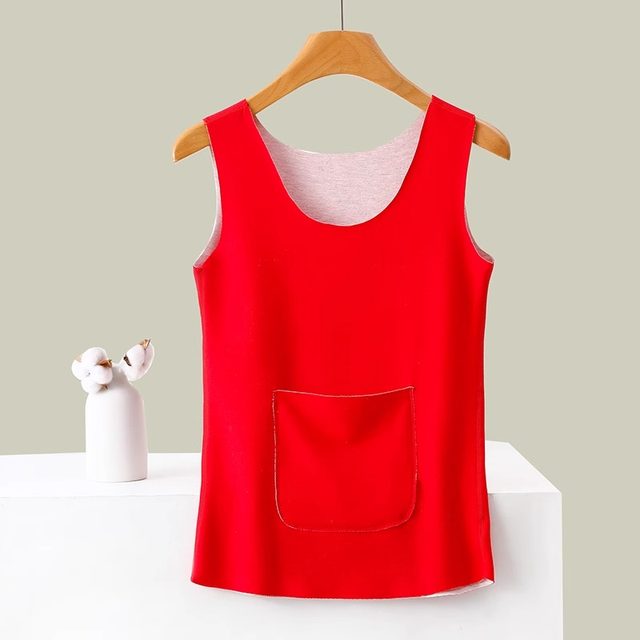 Demo Double Pocket Warm Vests Palace Warm Palace, Wait, Polytic, Wasteless Heating Broken Broken Shirt Female Body Top