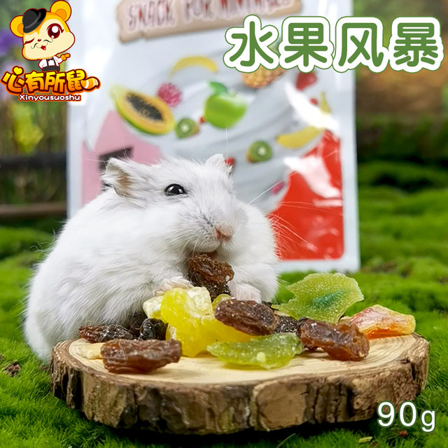 Assorted fruits, dried vegetables, hamsters, grains, rabbits, snacks ...