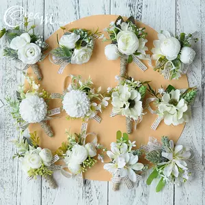 白色襟花结婚 新人首单立减十元 22年10月 淘宝海外