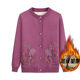 Elderly grandma sweater women's velvet 60-70-year-old mother's clothing old lady's knitted cardigan elderly autumn and winter coat
