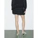 UR/DC2025 summer new versatile sweet and cool sporty elastic waist cake skirt black layered short skirt

