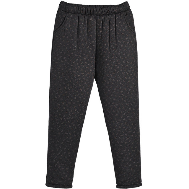 Elderly cotton pants female extra high mothers with pants wearing warm pants, middle -aged elderly women's pants winter loose old lady pants
