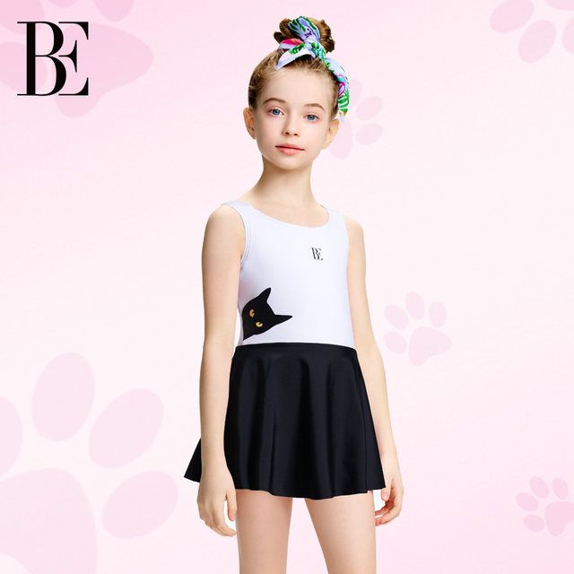 BE Fan De'an jointly branded Cat Star 2025 new children's one-piece swimsuit UPF50+ sun protection and anti-chlorine swimming vacation