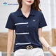 Pure cotton grey short-sleeved T-shirt for women in summer new loose shoulder lapel top belly-covering button high-end Polo shirt