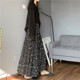 Clothes reading technique covers the skirt A-line skirt Polka dot printed high-waist cake skirt Large swaying autumn and winter to ankle long skirt