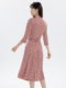 Real silk V -neck dress female summer new lace seven -point sleeve large size mulberry silk knitting middle long skirt
