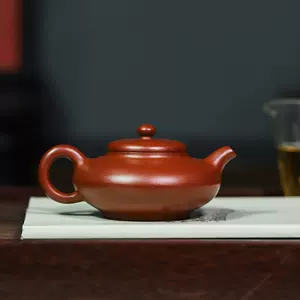 平面多孔台湾茶 茶壺 朱泥源土水磨倣古壺 呉振達 115cc  急須 茶器 茶壷 中国茶